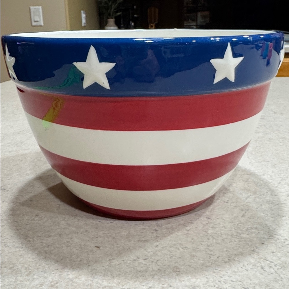Red and White and Blue Striped Bowl - Picture 6 of 6